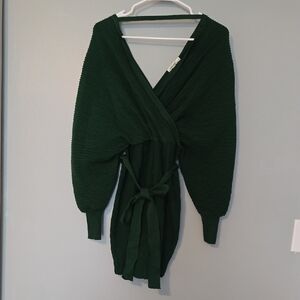 Chic Forest Green Wrap Tunic